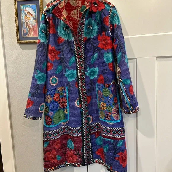 Colorful Patchwork Women's Kantha jacket